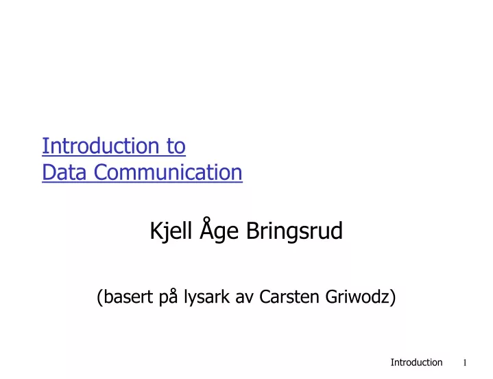 introduction to data communication