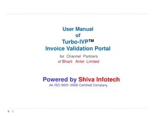 The Turbo-IVP TM  : Invoice Validation Portal developed &amp; maintained by