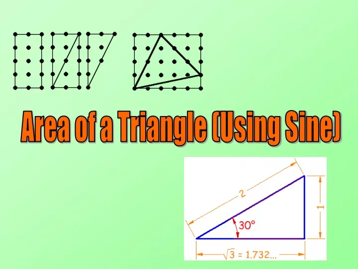 area of a triangle using sine