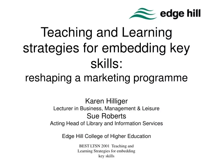 teaching and learning strategies for embedding