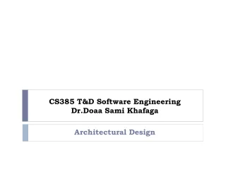 CS385 T&amp;D Software Engineering Dr.Doaa Sami Khafaga