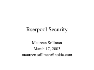 Rserpool Security