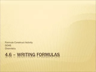 4.6 – Writing Formulas