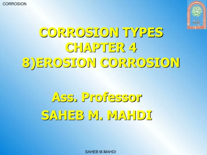 corrosion types chapter 4 8 erosion corrosion