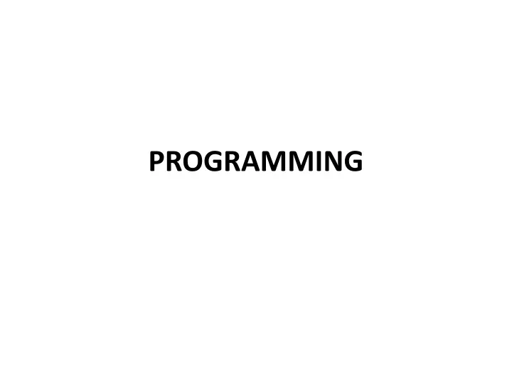 programming