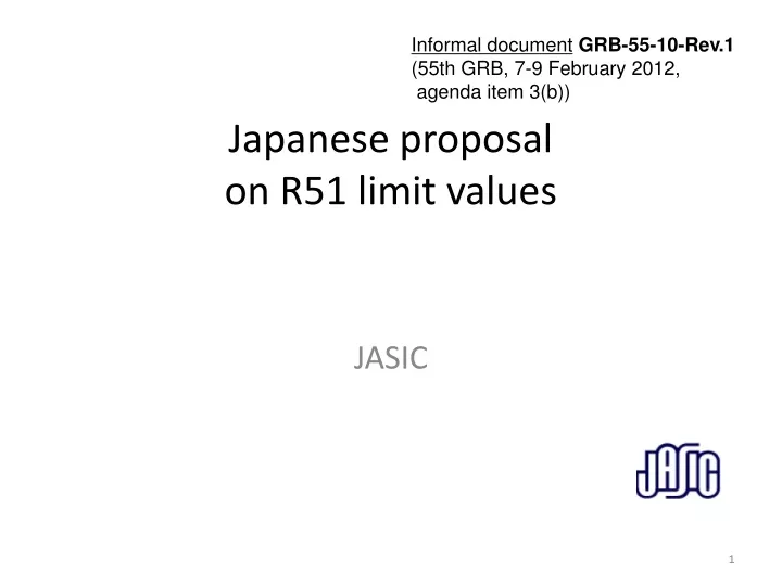 japanese proposal on r51 limit values