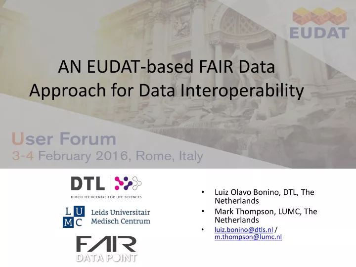 an eudat based fair data approach for data interoperability