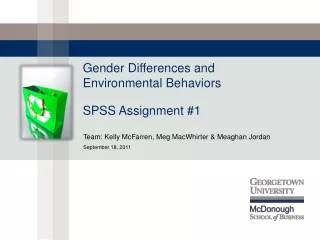 Gender Differences and Environmental Behaviors SPSS Assignment #1