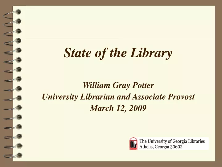 state of the library william gray potter