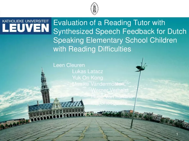 evaluation of a reading tutor with synthesized