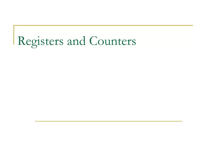 registers and counters