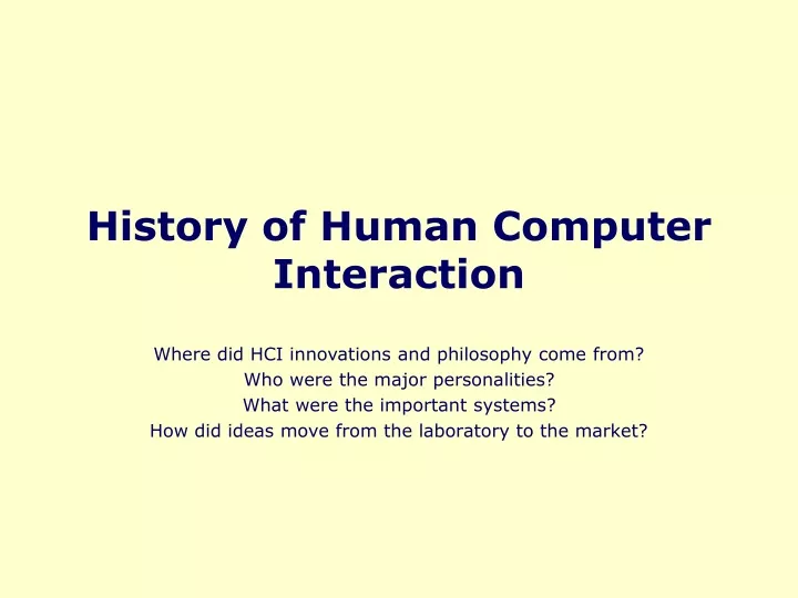 history of human computer interaction