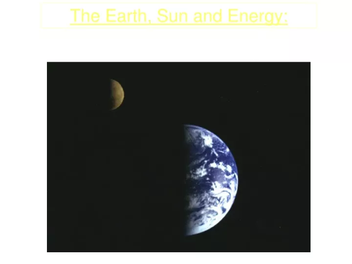 the earth sun and energy