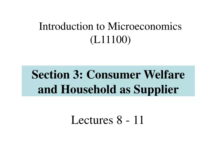 introduction to microeconomics l11100