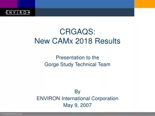 CRGAQS: New CAMx 2018 Results