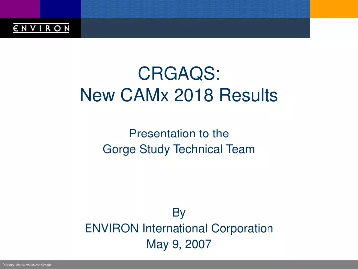 crgaqs new camx 2018 results