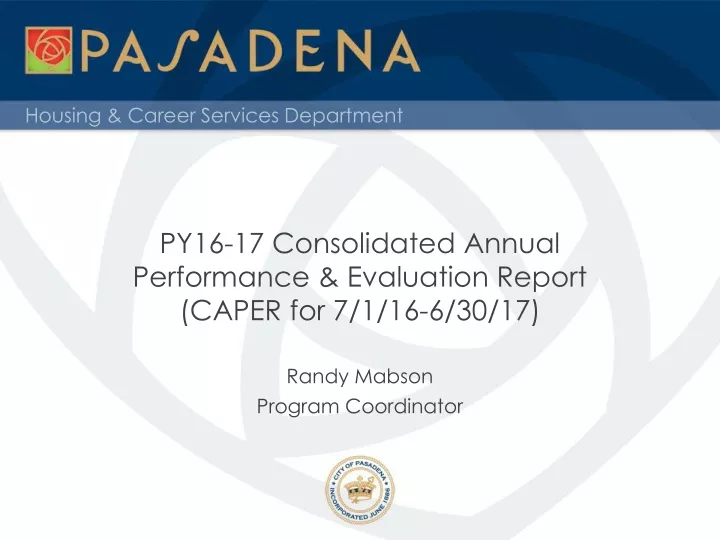 py16 17 consolidated annual performance evaluation report caper for 7 1 16 6 30 17