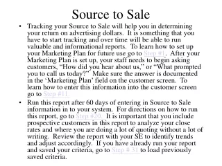 Source to Sale