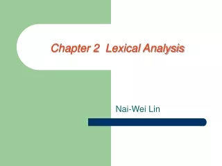 Chapter 2  Lexical Analysis