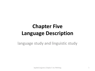 Chapter Five  Language Description