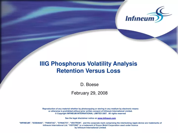 iiig phosphorus volatility analysis retention versus loss