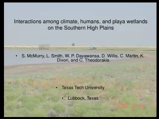 Interactions among climate, humans, and playa wetlands on the Southern High Plains