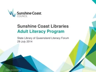 Sunshine Coast Libraries Adult Literacy Program