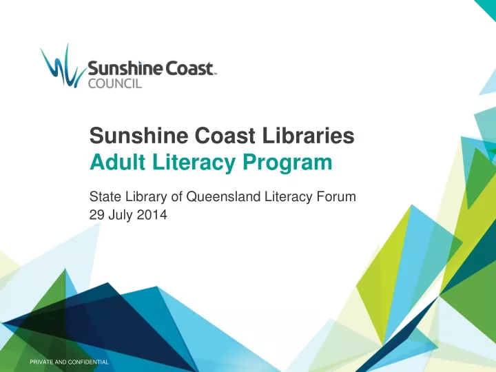 sunshine coast libraries adult literacy program