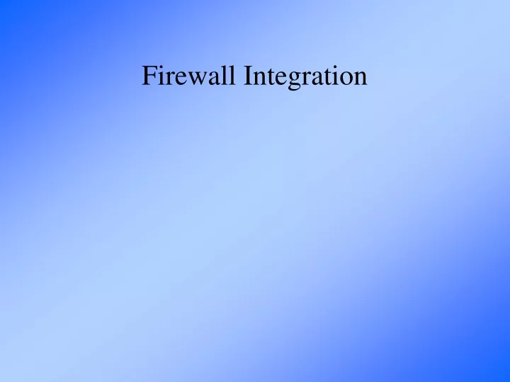 firewall integration