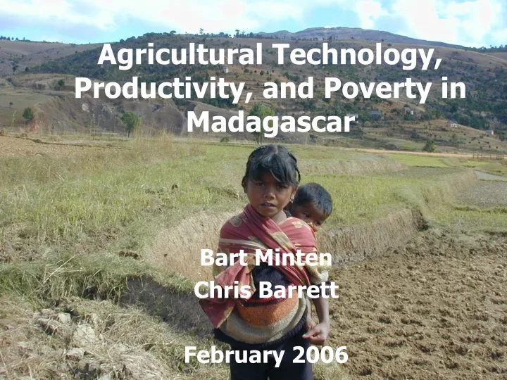agricultural technology productivity and poverty in madagascar