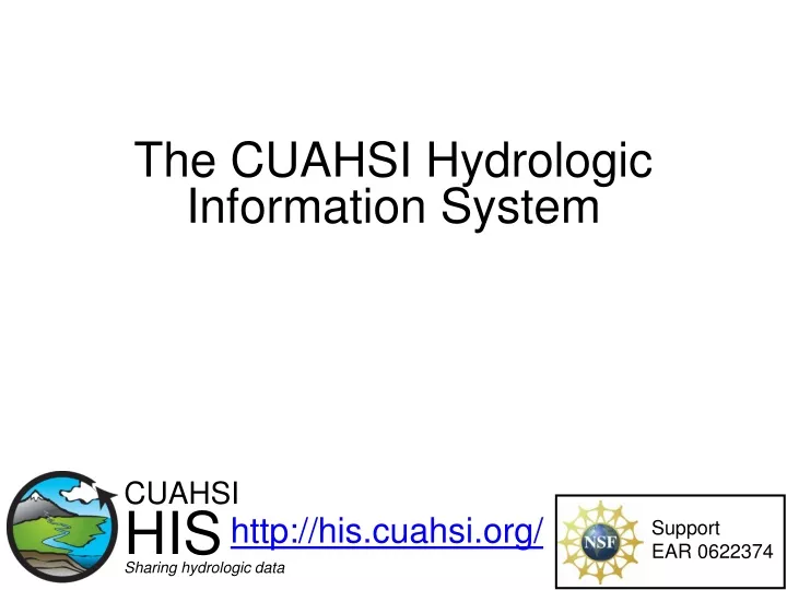 the cuahsi hydrologic information system