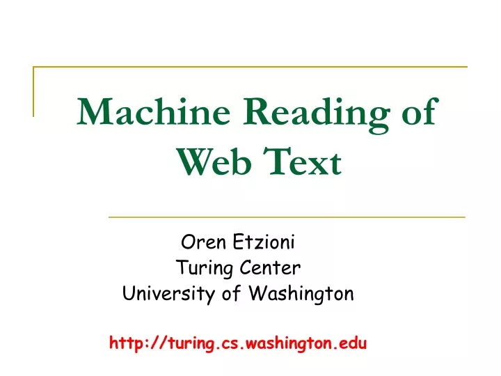 machine reading of web text