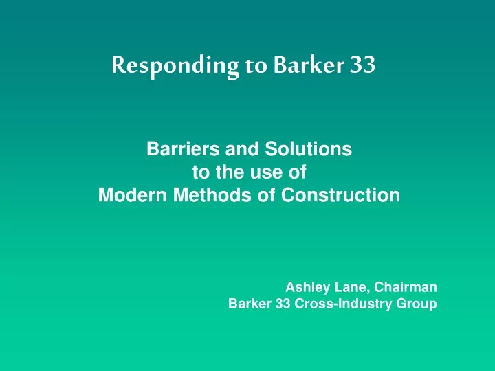 responding to barker 33