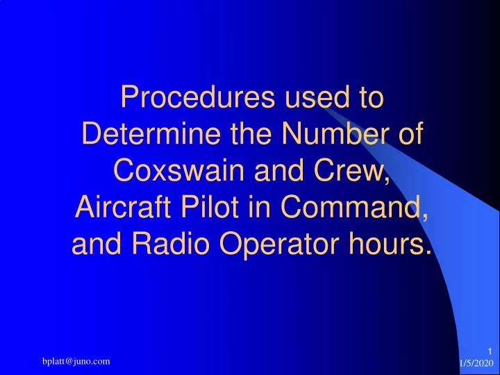 procedures used to determine the number