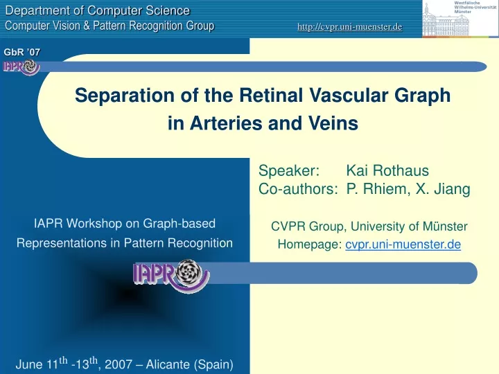 separation of the retinal vascular graph in arteries and veins