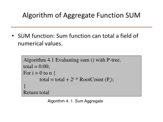Algorithm of  Aggregate Function SUM