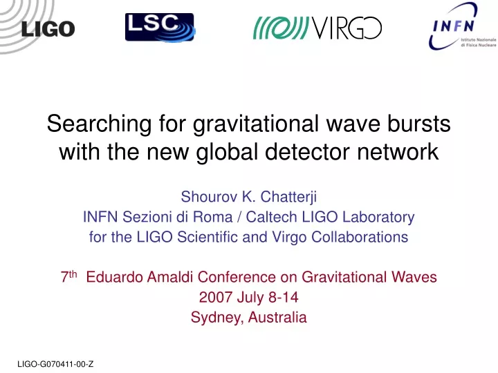 searching for gravitational wave bursts with the new global detector network