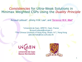 Consistencies  for Ultra-Weak Solutions in Minimax Weighted CSPs Using the  Duality Principle