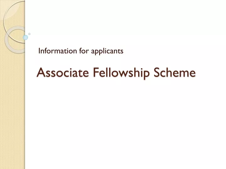associate fellowship scheme