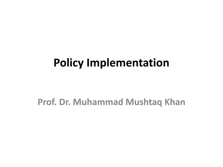 policy implementation