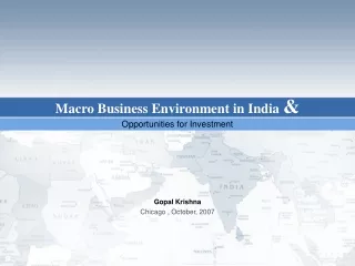 Macro Business Environment in India  &amp;