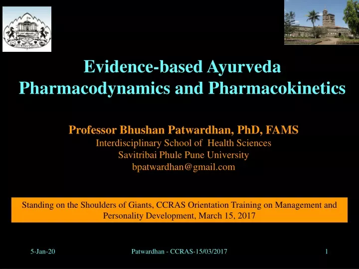 evidence based ayurveda pharmacodynamics