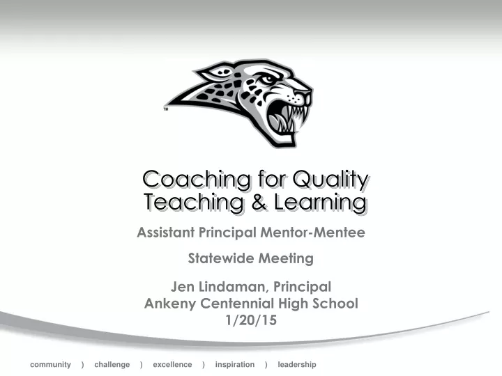 coaching for quality teaching learning