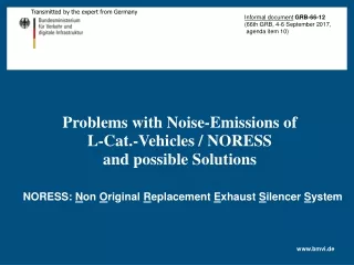 problems with noise emissions of l cat vehicles noress and possible solutions