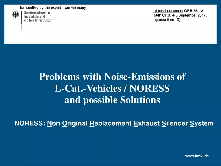 problems with noise emissions of l cat vehicles noress and possible solutions
