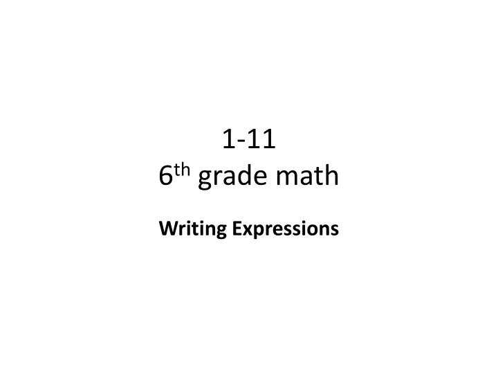 1 11 6 th grade math