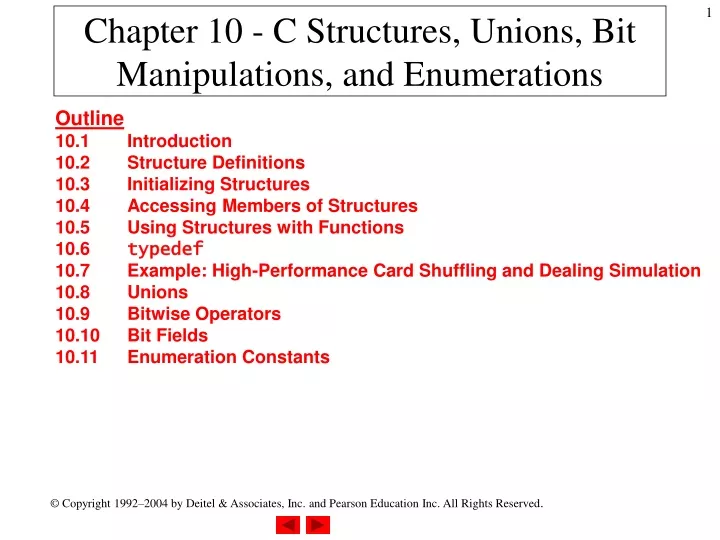 chapter 10 c structures unions bit manipulations and enumerations