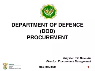 DEPARTMENT OF DEFENCE (DOD) PROCUREMENT