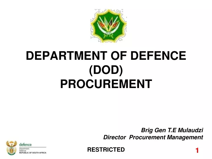 department of defence dod procurement