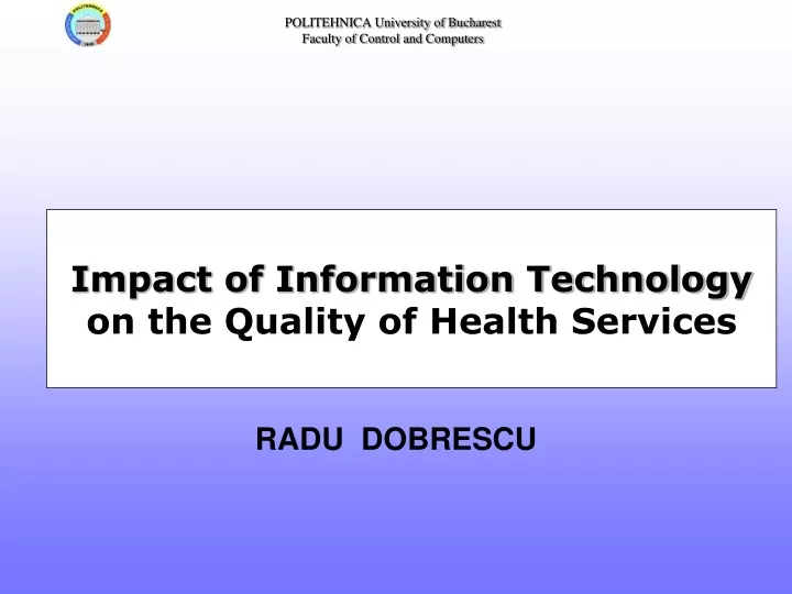 impact of information technology on the quality of health services